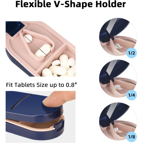 Tablet Cutter & Storage Box - Precision Pill Splitter Tablet Cutter & Storage Box - Pill Splitter and Organizer