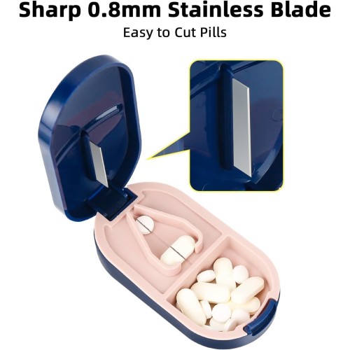 Tablet Cutter & Storage Box - Precision Pill Splitter Tablet Cutter & Storage Box - Pill Splitter and Organizer