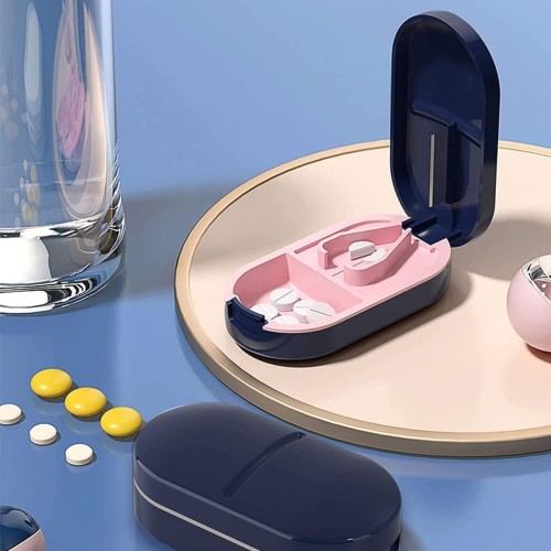 Tablet Cutter & Storage Box - Precision Pill Splitter Tablet Cutter & Storage Box - Pill Splitter and Organizer