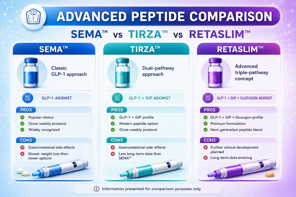 Sema vs Tirza vs RETASLIM™ comparison